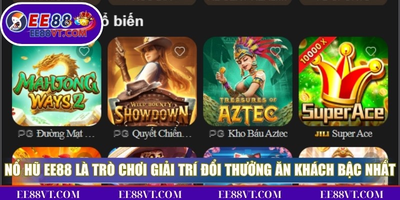Nổ Hũ EE88 - Sân Chơi Giải Trí Kiếm Thưởng Uy Tín Nhất 2 Nổ hũ EE88 là một trò chơi giải trí đổi thưởng ăn khách bậc nhất