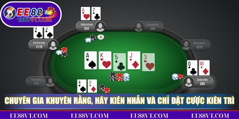 Chuyên gia khuyên rằng, hãy kiên nhẫn và chỉ đặt cược kiên trì