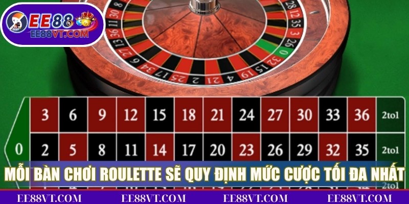 Roulette EE88 - Vòng Quay May Mắn Độc Đáo Nên Thử 4 Mỗi bàn chơi Roulette cũng sẽ quy định mức cược tối đa nhất