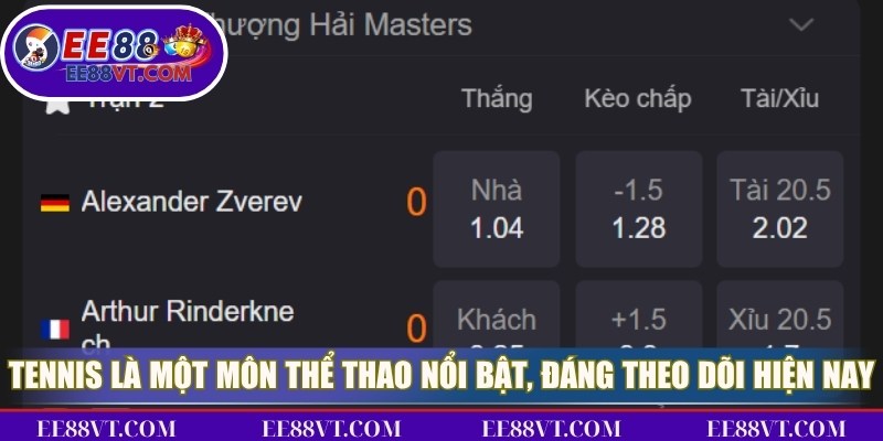 Thể Thao EE88 - Thỏa Đam Mê, Kiếm Thưởng Từ Sân Cỏ 4 Tennis cũng là một môn thể thao nổi bật, đáng theo dõi hiện nay